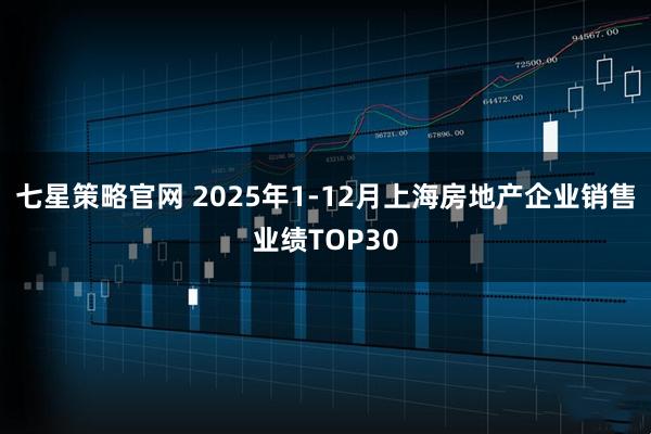 七星策略官网 2025年1-12月上海房地产企业销售业绩TOP30